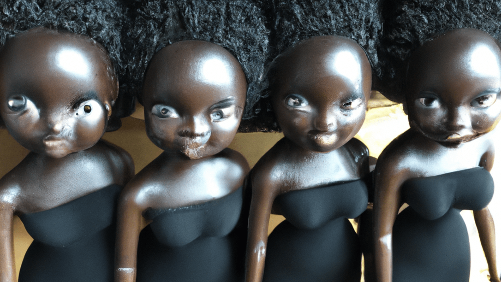 Black Dolls Matter depicted by DALL·E 2., Art by A. I., BLACK DOLLS MATTER