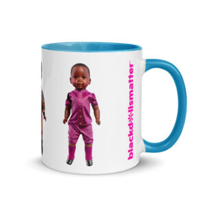 Add a splash of color to your morning coffee or tea ritual! These Black Dolls Matter® ceramic mugs are bound to spice up your mug rack.