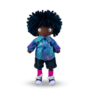 Oba™, a distinguished Black Dolls Matter® Artisanal doll. She's a testament to love, acceptance, and equality. Ages 5 and up
